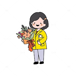 收到鲜花的老师