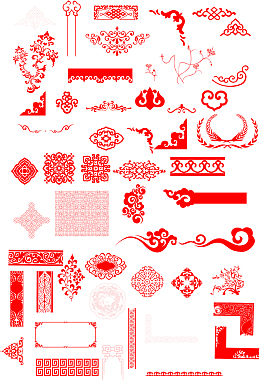 装饰，边角，花纹，祥云