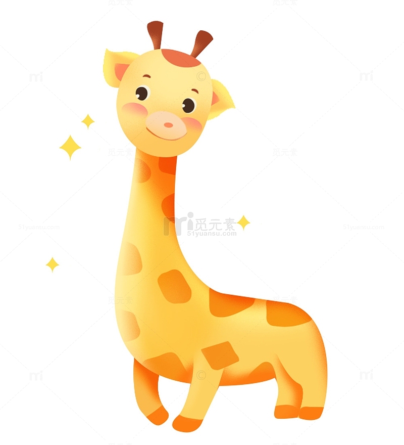 可爱动物长颈鹿元素