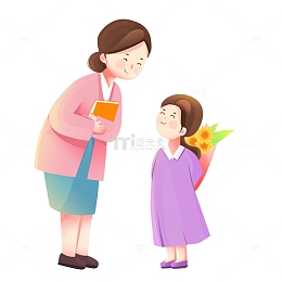教师节女学生给老师送花人物