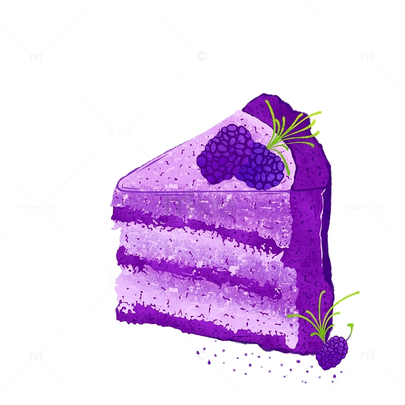 桑葚果酱蛋糕插画