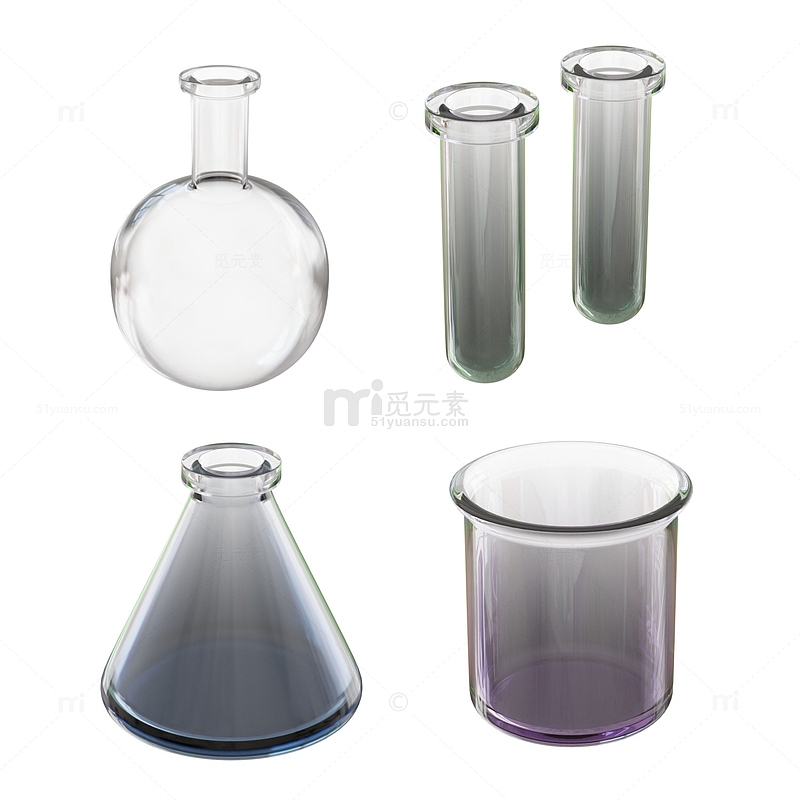 3D立体玻璃器皿化学实验室用品