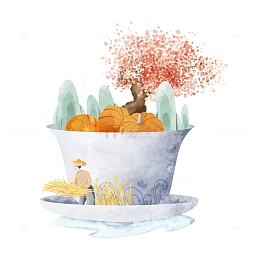 简约新国风秋分节气秋收