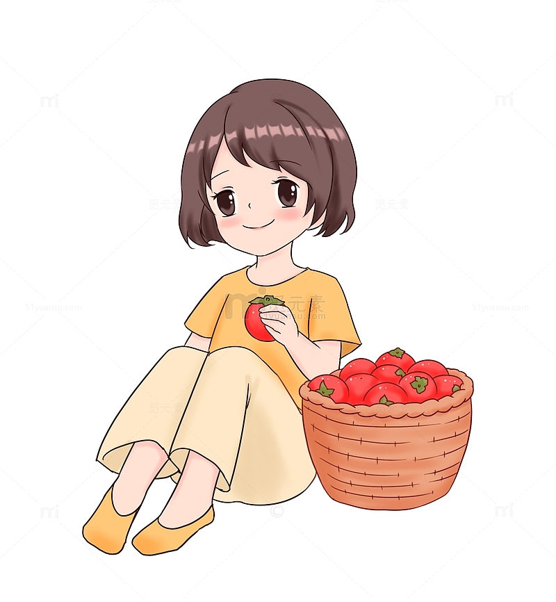 秋分秋收收获柿子