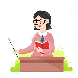 教师节卡通女老师讲课人物