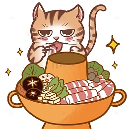 小橘猫吃老北京火锅