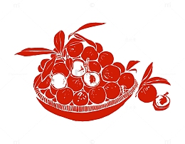 竹篮龙眼桂圆白露节气美食剪纸手绘元素