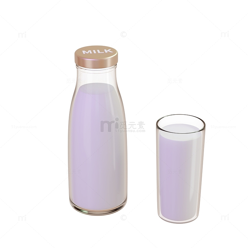 玻璃牛奶瓶牛奶杯