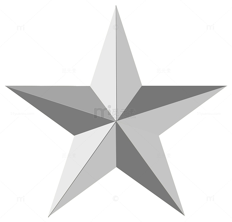 灰色立体五角星星