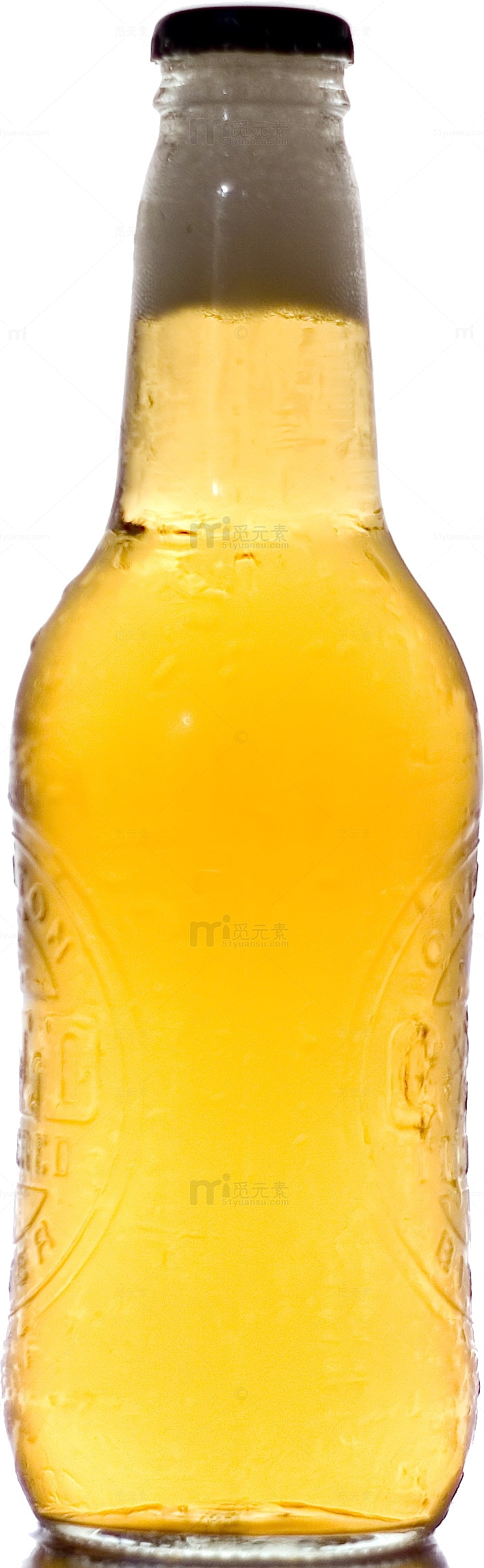 透明黄色啤酒瓶
