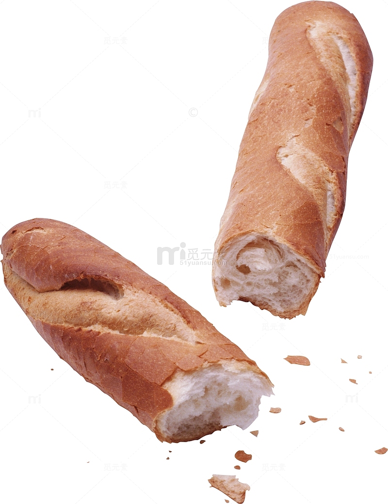 掰开长条面包
