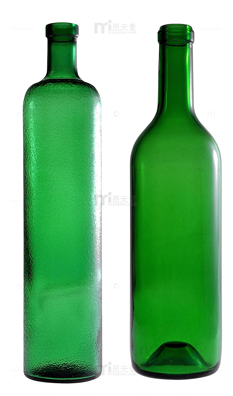 空绿色玻璃瓶