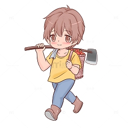 秋分秋收柿子秋耕人物