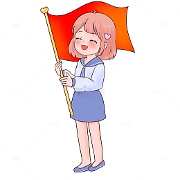 国庆学生红旗飘扬庆祝