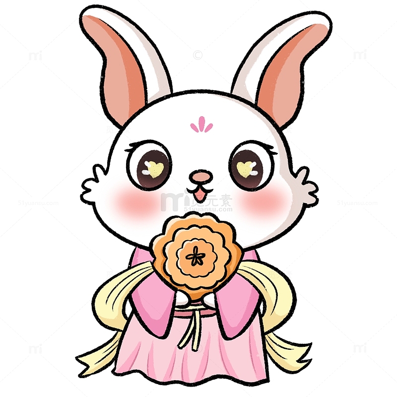 月饼兔子中秋节快乐