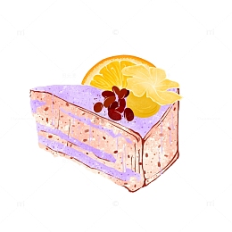 红豆芋泥蛋糕插画