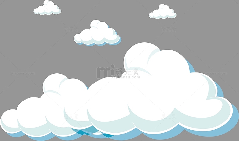 矢量图漂浮的云朵