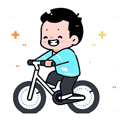 骑自行车的小孩子