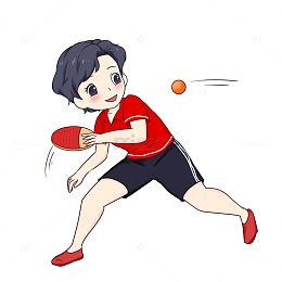 运动员打乒乓球选手