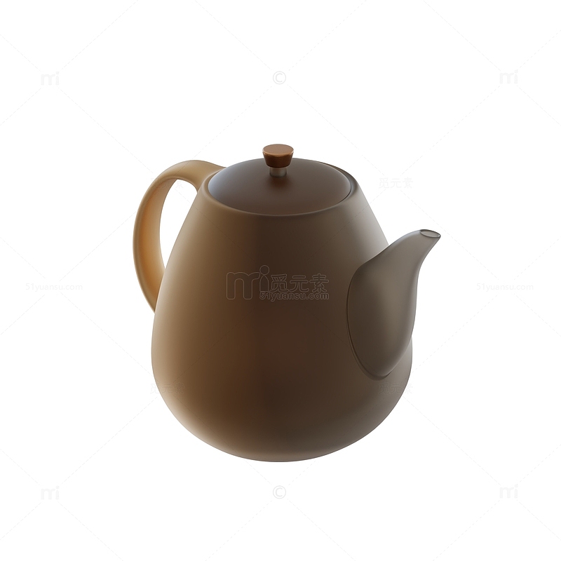 复古棕色毛玻璃茶壶