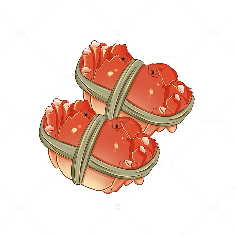 手绘螃蟹插画