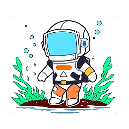 潜水员卡通插画