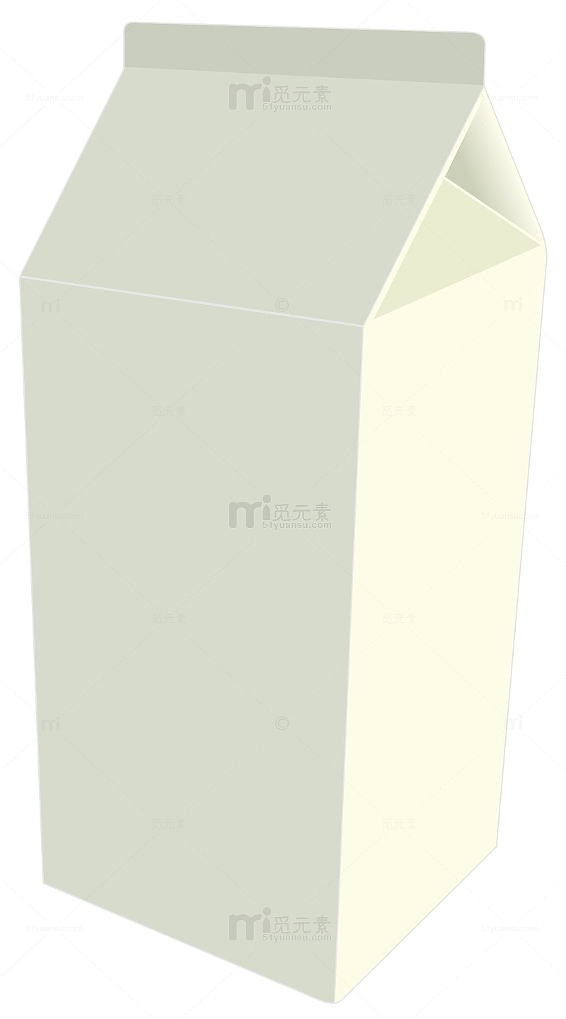 白色立体牛奶纸盒模型