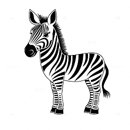 斑马卡通插画