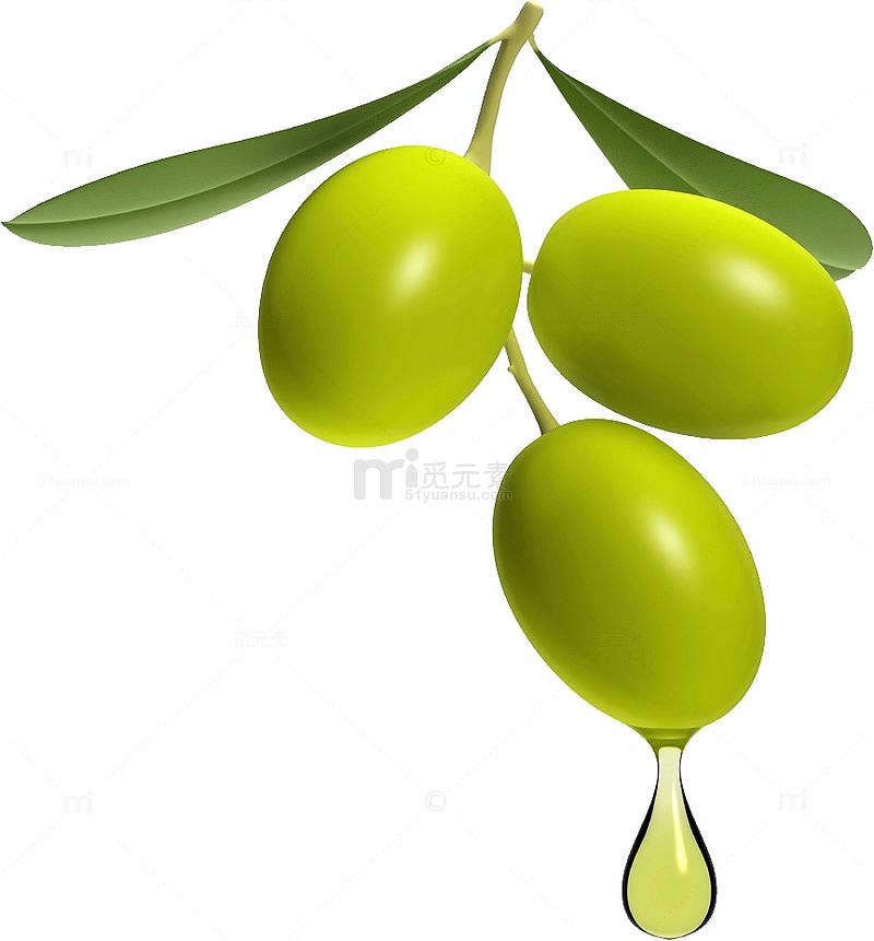绿色的橄榄滴着橄榄油