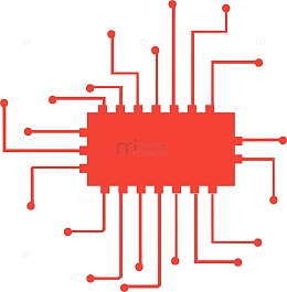 平面 电子 微 标志 电脑 硬件 核心 高科技 