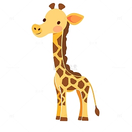 长颈鹿卡通插画