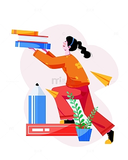 简约扁平教育书本学生