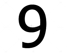 黑色数字编号9