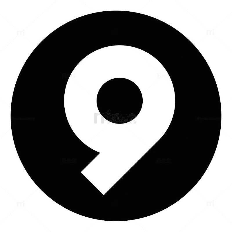 黑底数字9