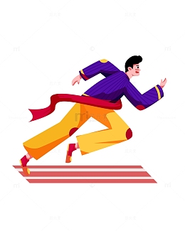 简约扁平跑步冲刺运动员