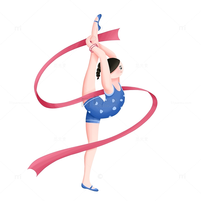 运动会体操女孩素材插画