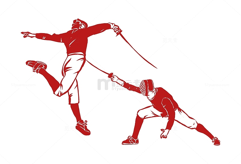 击剑运动亚运会运动员剪纸