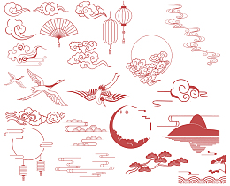 中国风云纹 灯笼