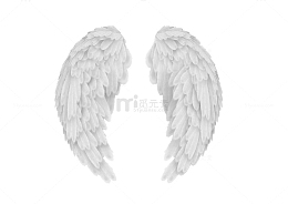 可爱的白色天使翅膀