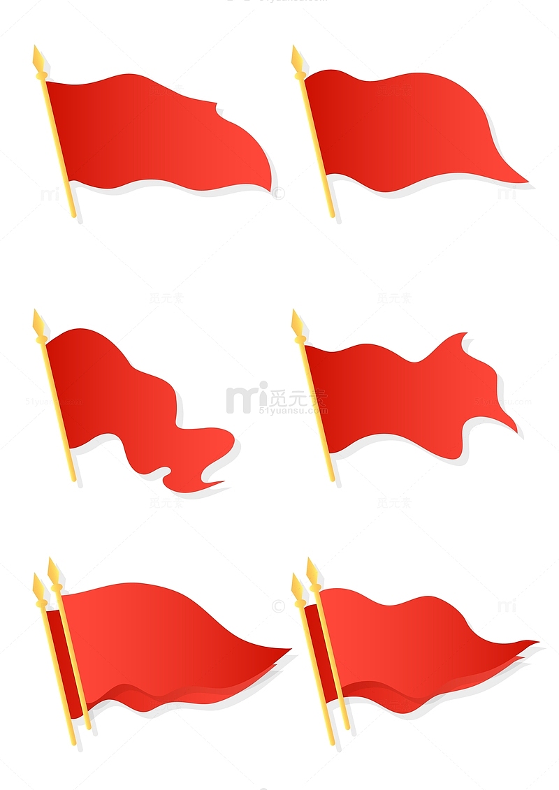 中国风国庆节红旗装饰矢量元素