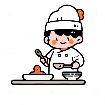 做饭的厨师插画