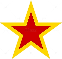  红星与黄色边框