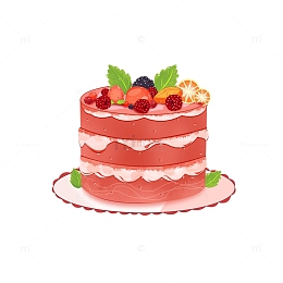手绘水果蛋糕下午茶