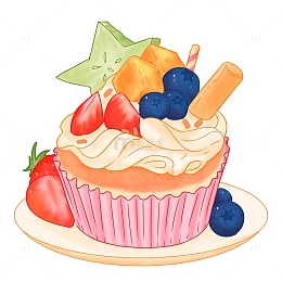 美食甜点水果味小蛋糕