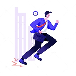 简约商务奔跑工作人物