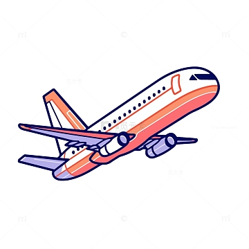卡通飞机客机插画