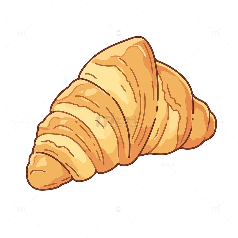 牛角包面包插画