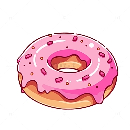 甜甜圈美味面包插画