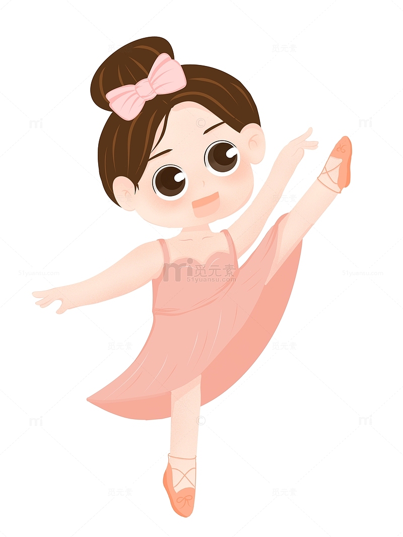 穿粉色衣服跳舞女孩
