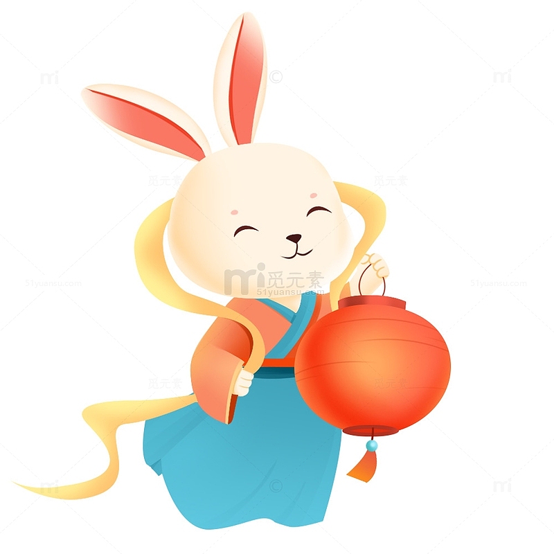 中秋节拟人月兔玉兔飞天